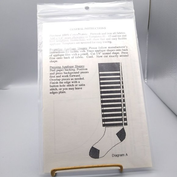 UNCUT Vintage Quilt Sewing Patterns, Daddy Longstockings 123DL Christmas Holiday - Picture 3 of 3